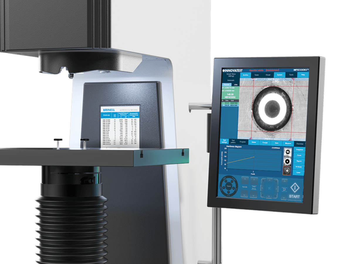 automatic brinell hardness tester close up